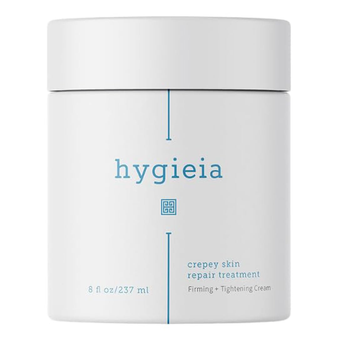 Hygieia + Crepey Skin Full Body Moisturizing & Firming Cream – Tighten & Smooth Crepey Skin - Anti-Aging Moisturizer with Hyaluronic Acid, Ahas & Natural Oils to Rejuvenate, Soften & Hydrate, 8Oz