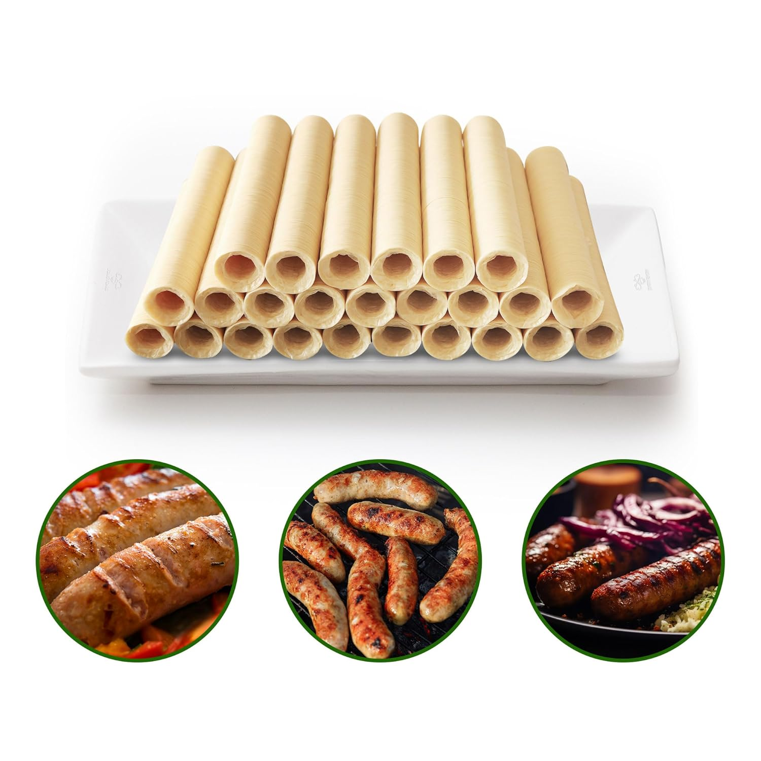 HALAL Sausage Casing, Grade a Edible Drying Collagen Sausage Casings for Flavorous Homemade Sausages 15M/49Ft,Diameter 19Mm/ 3/4'', 1 Roll