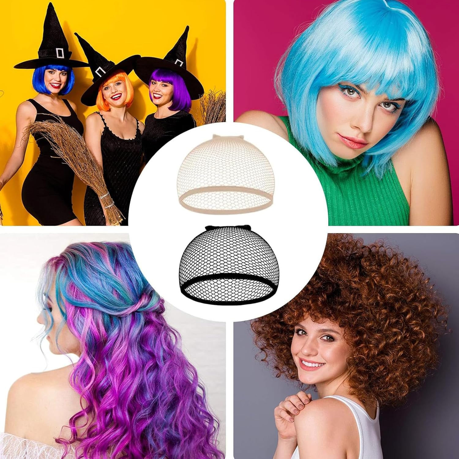 Wig Cap 8 Pcs Women Nude Mesh Weaving Caps Black Fishnet Wigs Caps,Stretchy H... - Picture 7 of 14