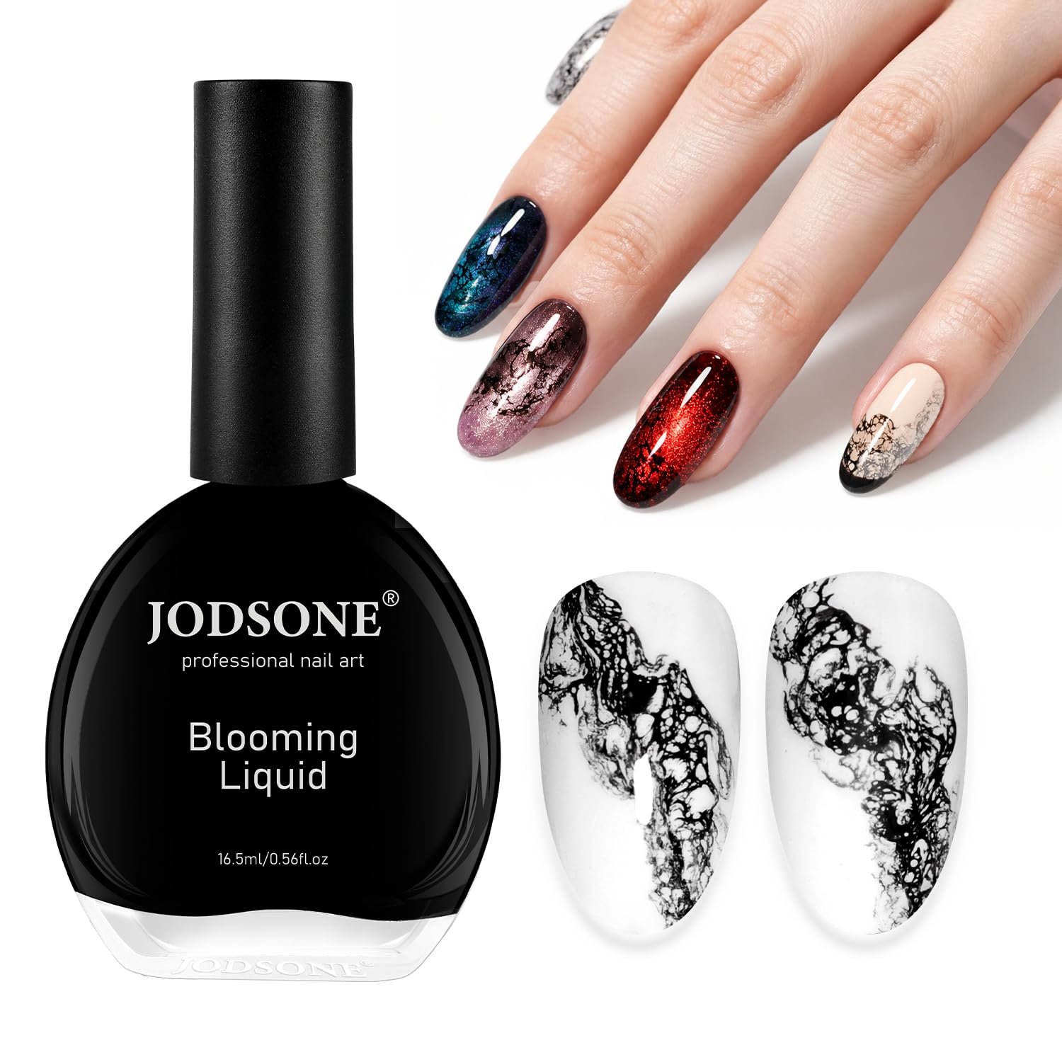 Ocean Wave Blooming Gel Nail Polish,16.5Ml Wave Black Blooming Liquid for Spreading Effect Wave,High Fluidity Wave Textures for Ocean Wave Nail Art,Diy Nail Art Design,Use with Gel Polish