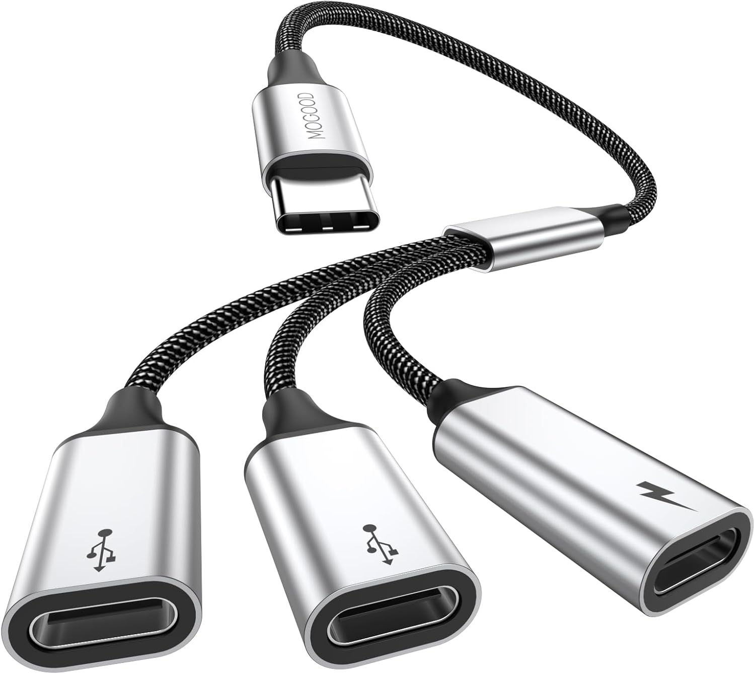 USB C to USB C Female Adapter USB Splitter Y Cable,(Not for Monitor) USB C Male to 3 USB-C Female Cord Converter,3 Port Hub Charger Power Split Adapter for Mac,Xbox One Series X/S,Ps5,Laptop