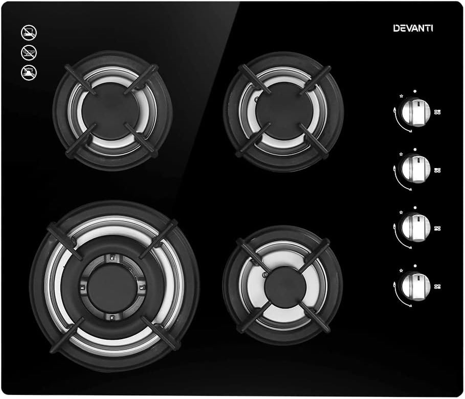 Devanti Gas Cooktop, 90cm 5 Burner Portable Stove Electric Cooktops Wok Burne... - Picture 17 of 18