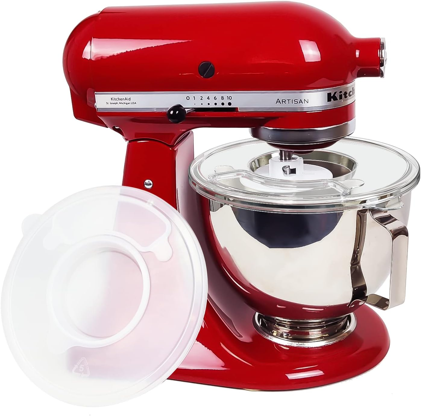 Kitchenaid 4.5-5 Qt Tilt-Head Stand Mixer Bowl Covers with Extra Pouring Window, Dishwasher Safe Lid to Prevent Spilling (Pack of 1)