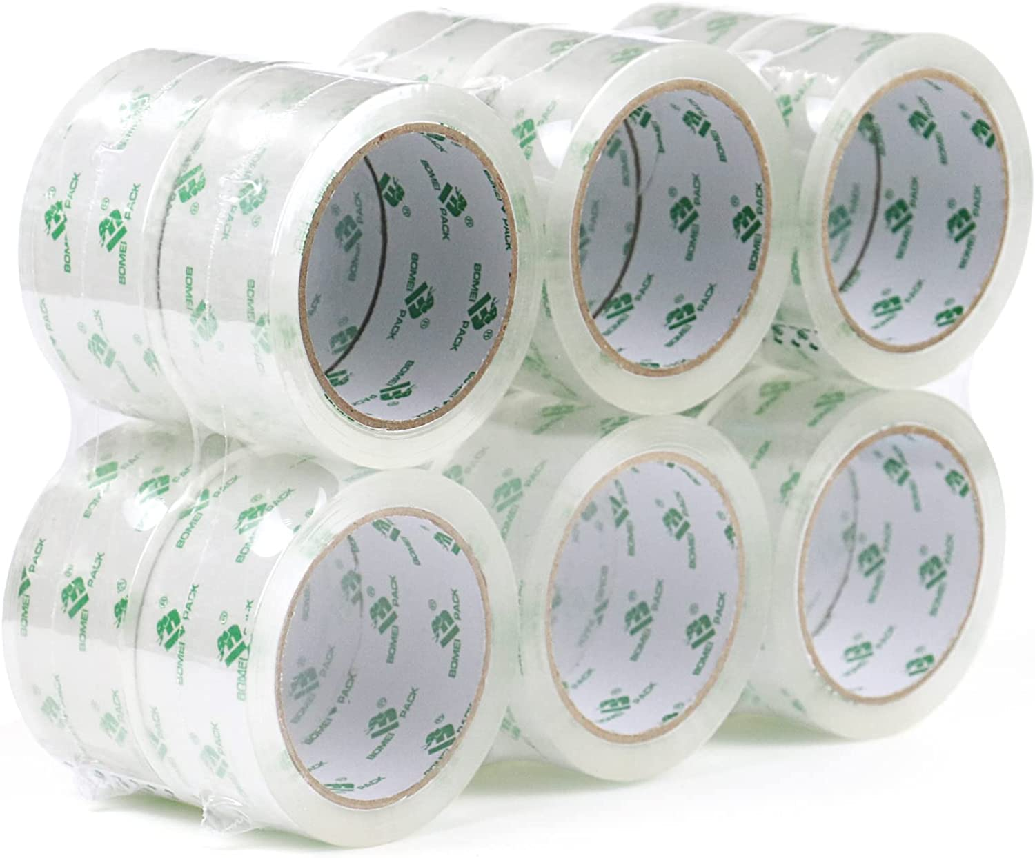 12 Rolls Crystal Clear Packing Tape Refill, Shipping Packaging Tape,
