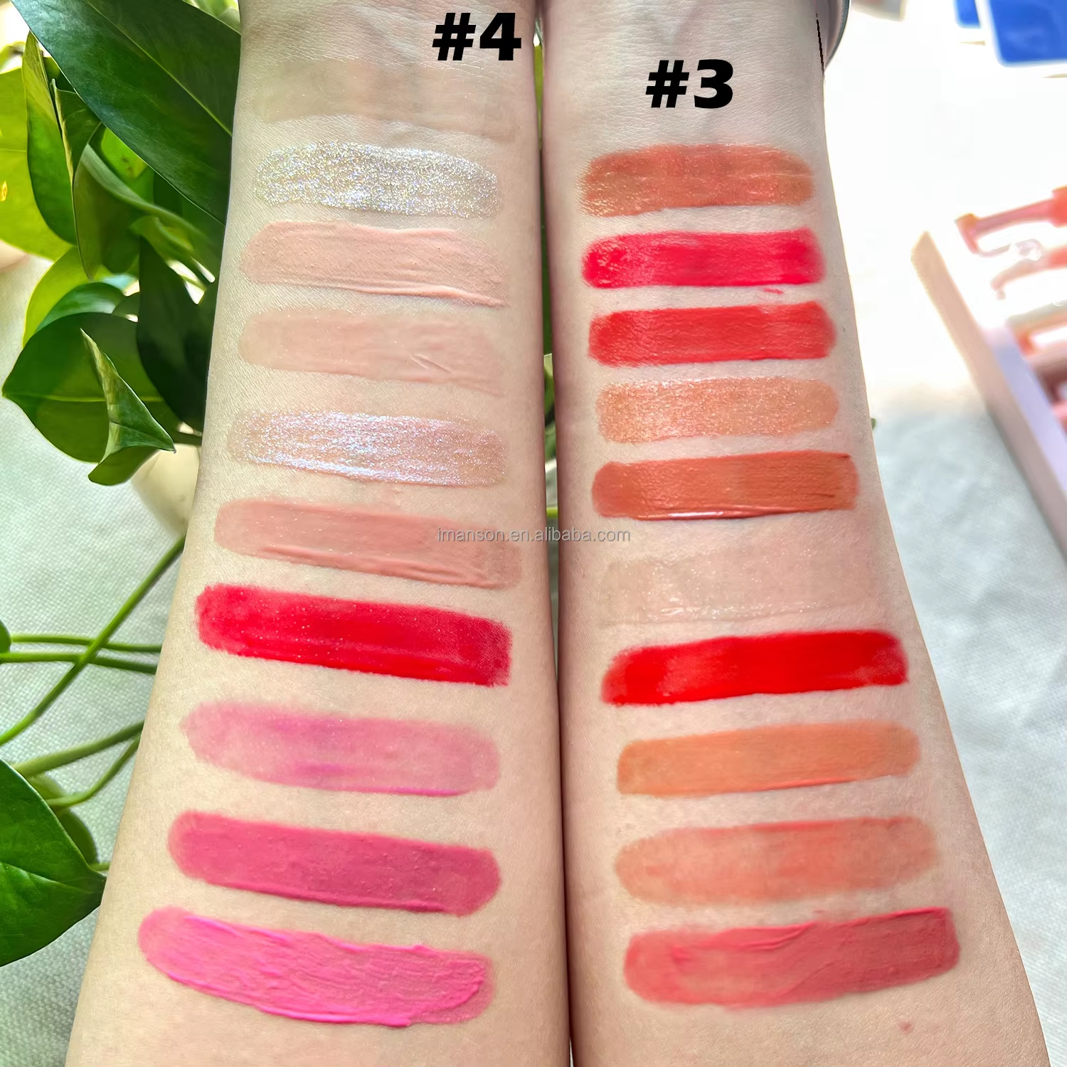 Cute Pink Makeup Sets 10Pc Mini Lip Gloss Kit Waterproof Nude Liquid Lipstick Set