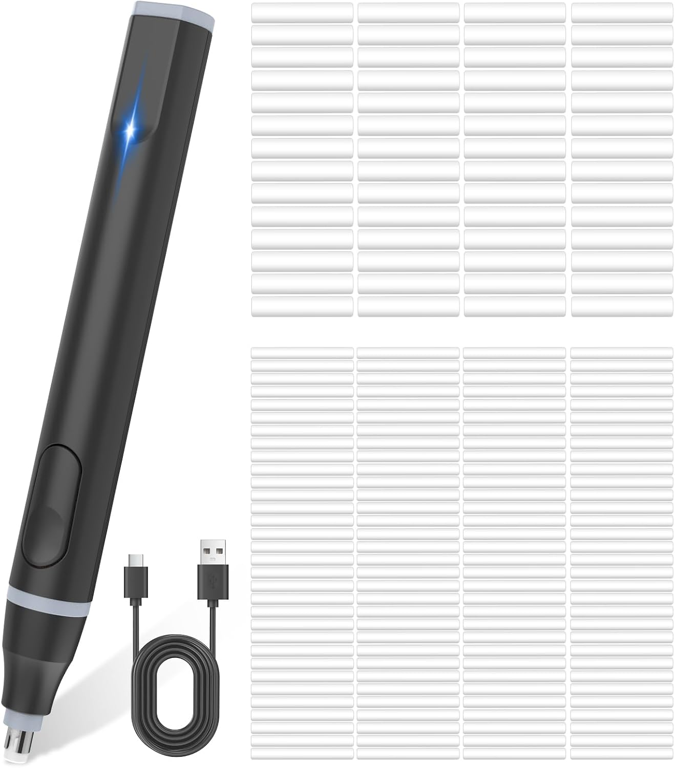 Cuteefun Electric Eraser, Electric Rubber for Art, USB Rechargeable, Black