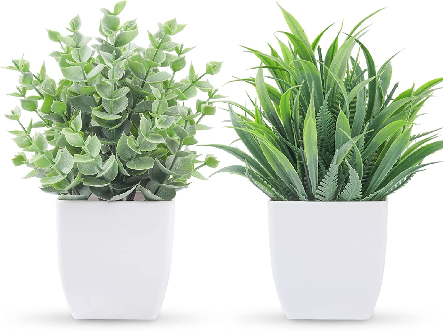 2 Pack Small Fake  Mini Artificial Potted  for Table Desk Home Bathroom Office Decor