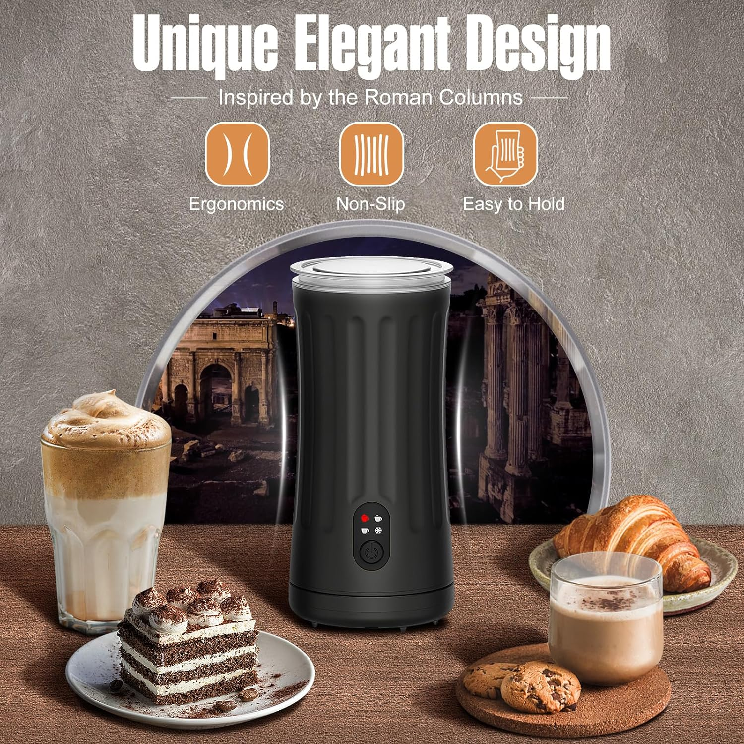 Ovetedot Milk Frother, 4-in-1 Milk Frother Electric, Hot and Cold Foam Maker ... - Picture 7 of 13