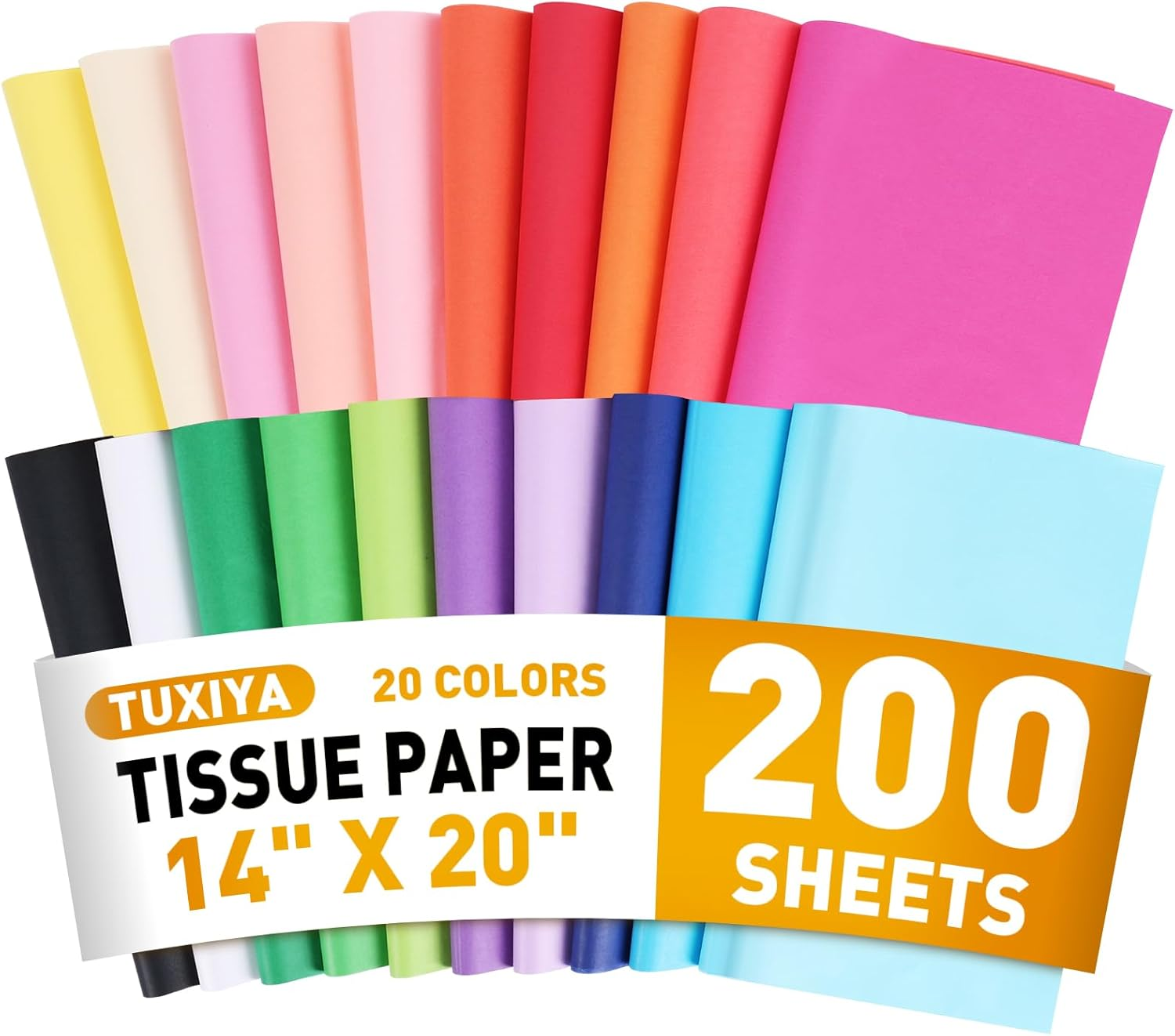 200 Sheets Tissue Paper, 20 Colors 14