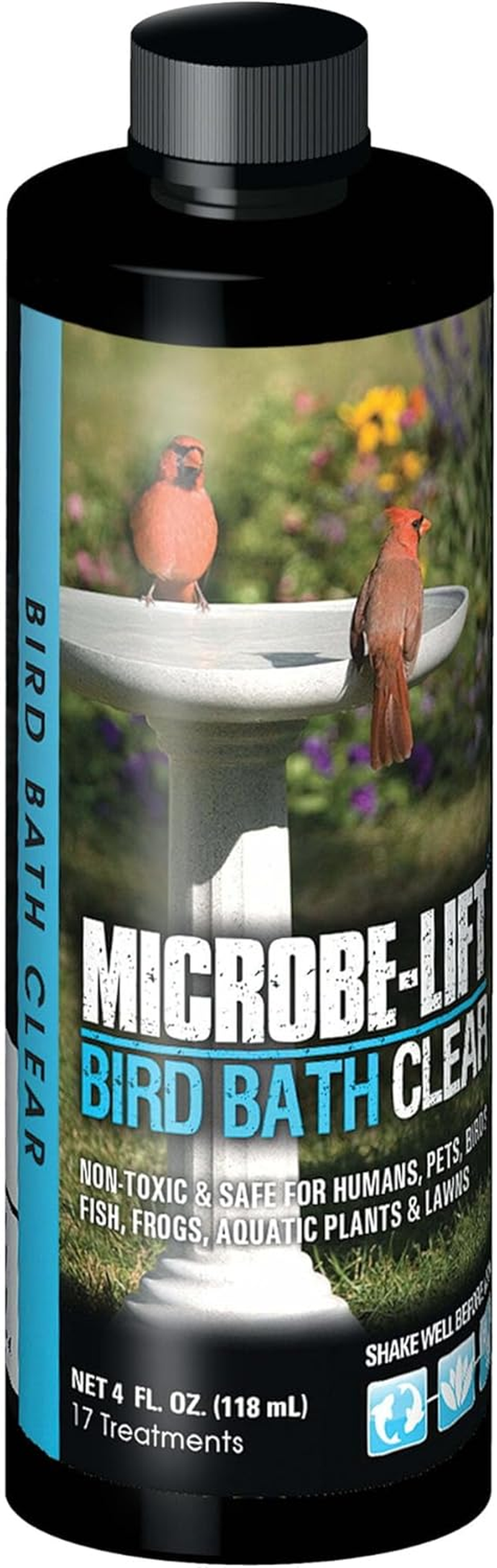 Bird Bath Clear Two-In-One Water Cleaner – 4 Oz – Safe for Birds, Fish & Frogs – Cleans Outdoor Birdbaths & Fountains – Natural Formula, Prevents Stains & Cloudiness