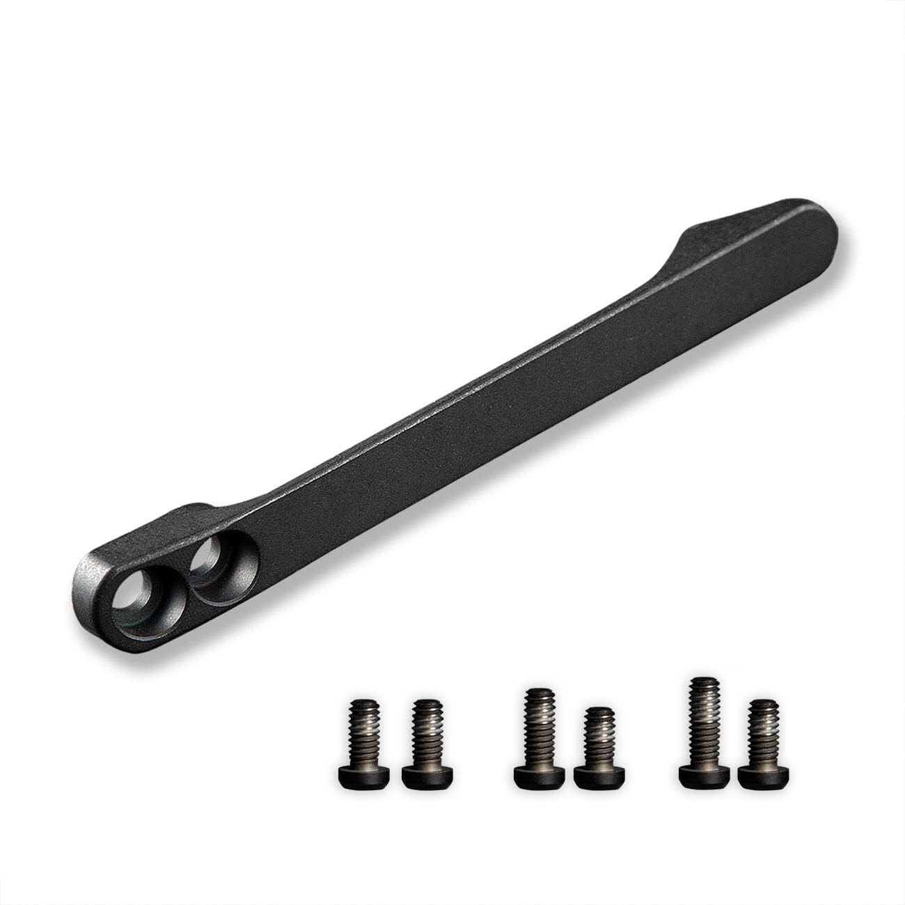Titanium Pocket Clip with 6PCS Titanium Screws, Suitable for Models Listed on the Product Description T001D (Black)