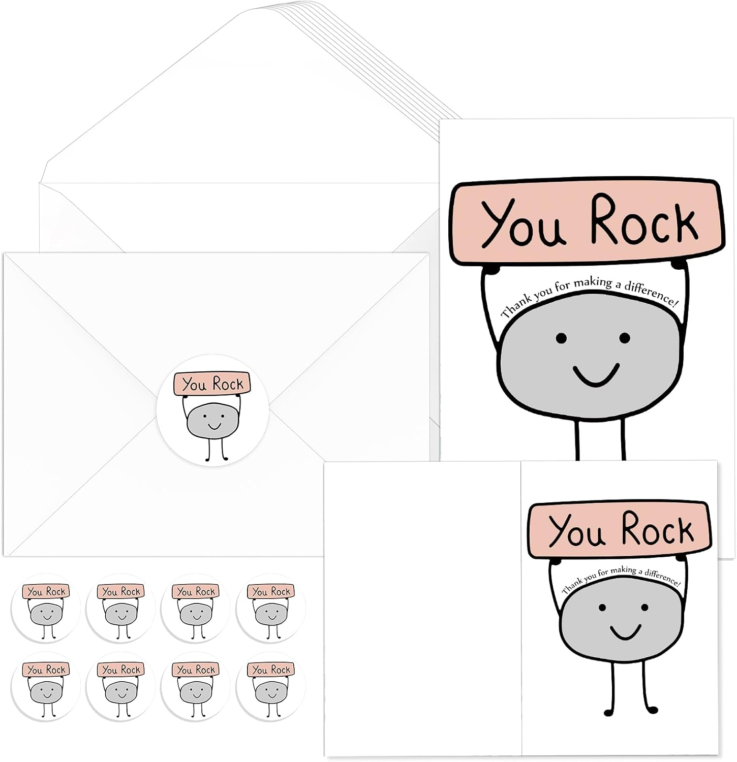 50 Employee Appreciation Gift Sets with Inspirational Thank You Cards and Envelopes