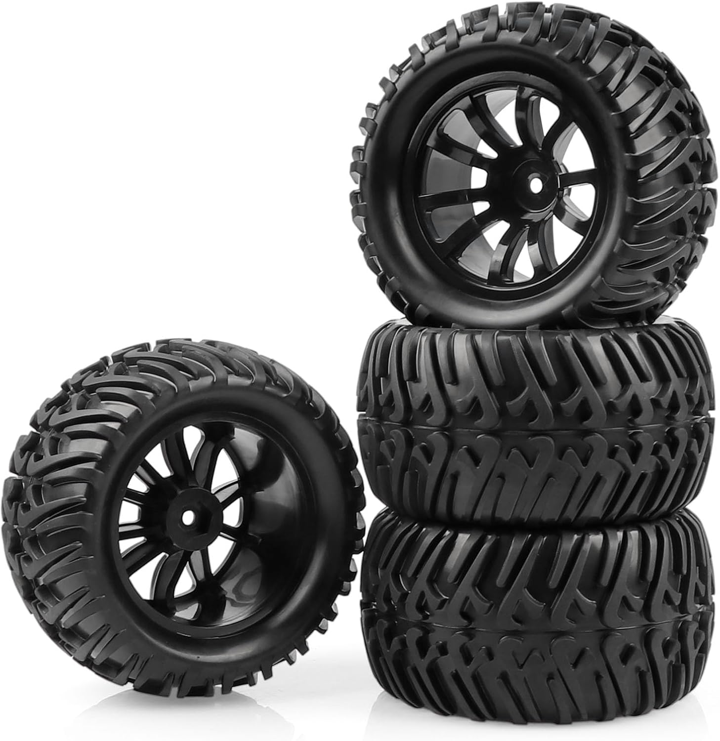 RC 2.8 Wheels and Tires Set 12Mm Hex Wheel for 1/10 Traxxas Stampede Hoss 2WD 4X