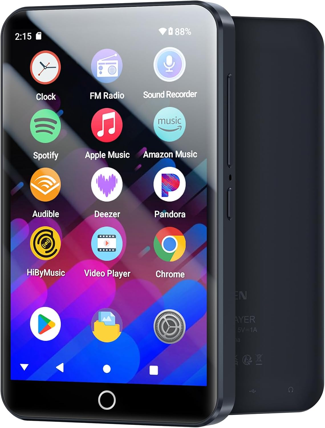 Android 13 MP3 Player 96GB 4" Touchscreen Wifi | Android 13 OS, 96GB(32GB+64GB Card), Dual Wifi, BT 5.0, Speaker, Works with Spotify/Pandora/Audible