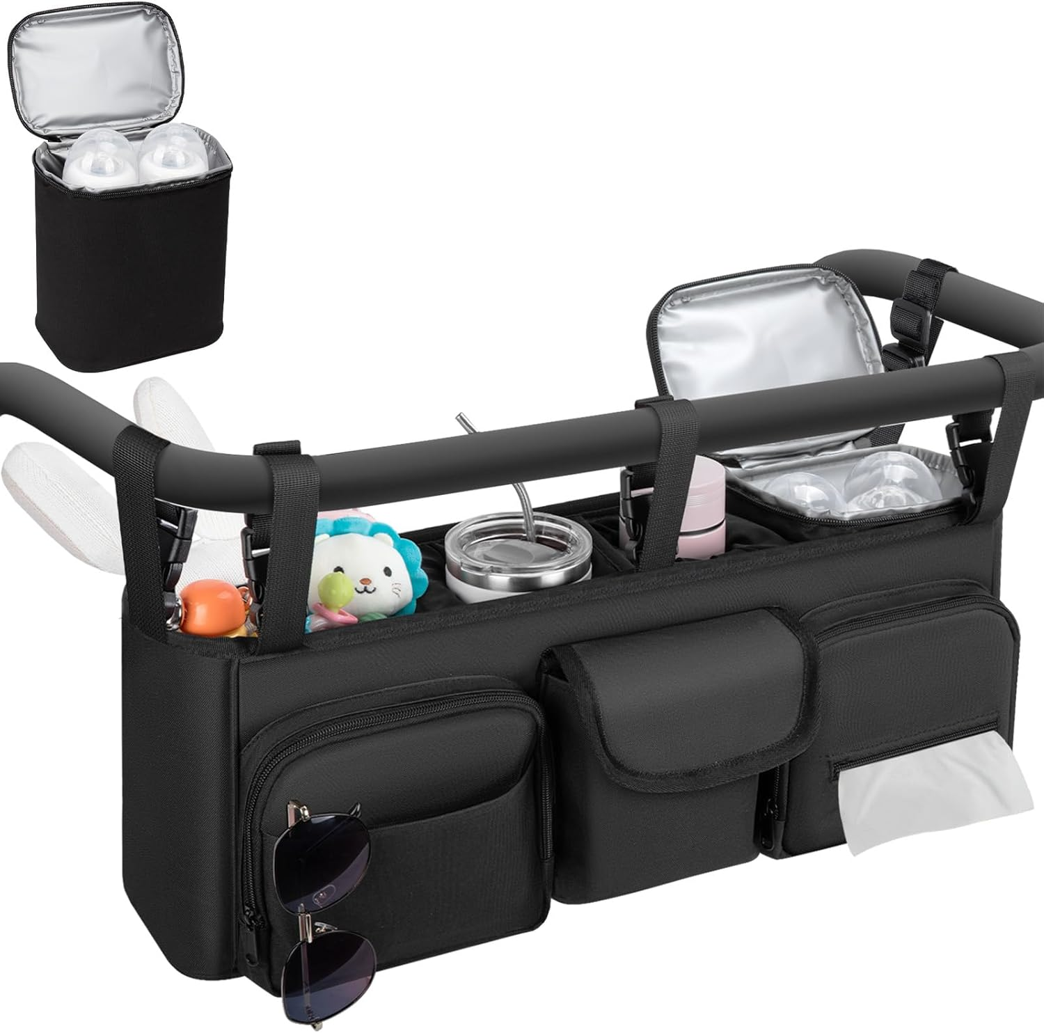 cat dog stroller Bicystar Pet Stroller for Small Dogs Cats with Wheels, Detachable Carrier, Max Load 33 lbs, Easy Folding, Compact Portable, Dog