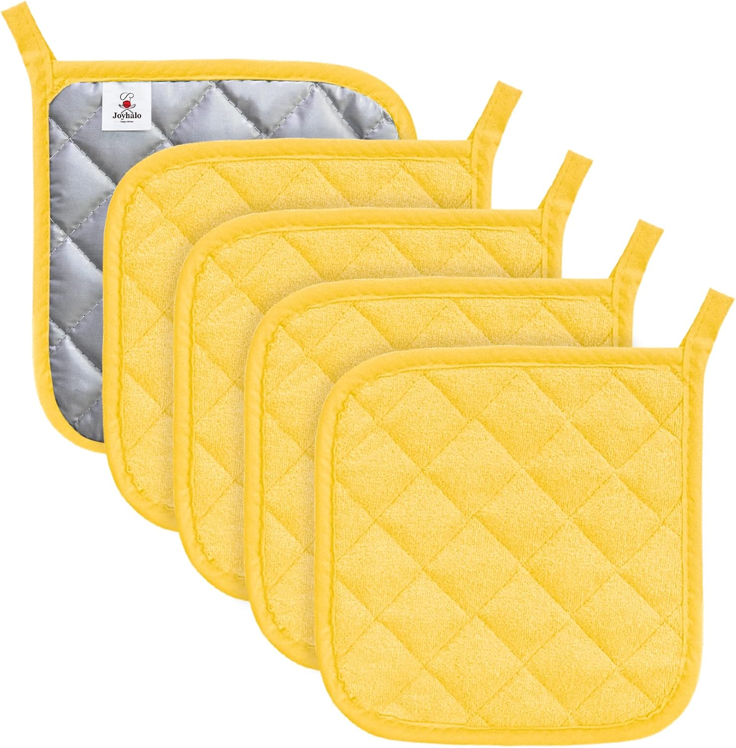 5 Pack Pot Holders for Kitchen Heat Resistant Pot Holders Sets Oven Hot Pads Terry Cloth Pot Holders for Cooking Baking