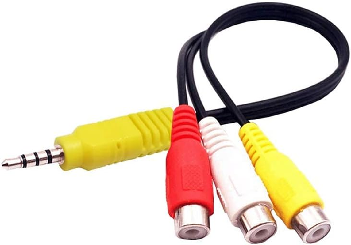 Video AV Composite Adapter Cable Replacement for TCL TV, 3 RCA to 3.5mm AV Input Adapter