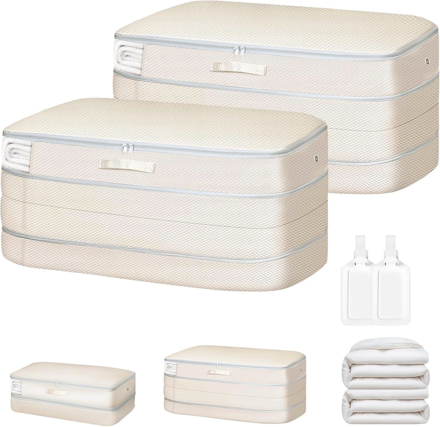 Large Capacity Comforter Storage Bags, Washable Compression Organizer, 2-Pack