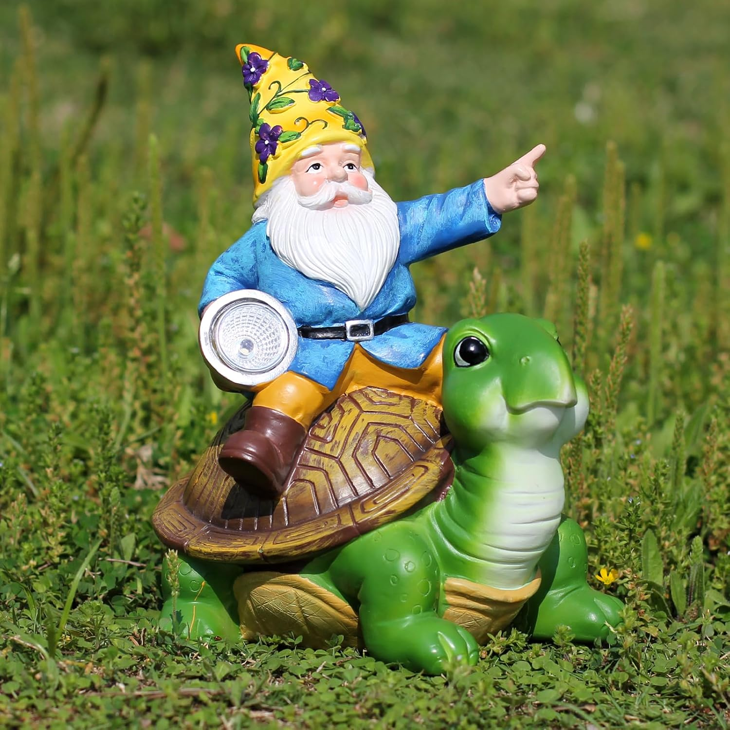 Solar Garden Gnomes Outdoor Garden Decor with Solar LED Light, Yard Graden Gnomes Decorations for Patio Lawn, Gifts for Mom, Gnomes Gifts for Women