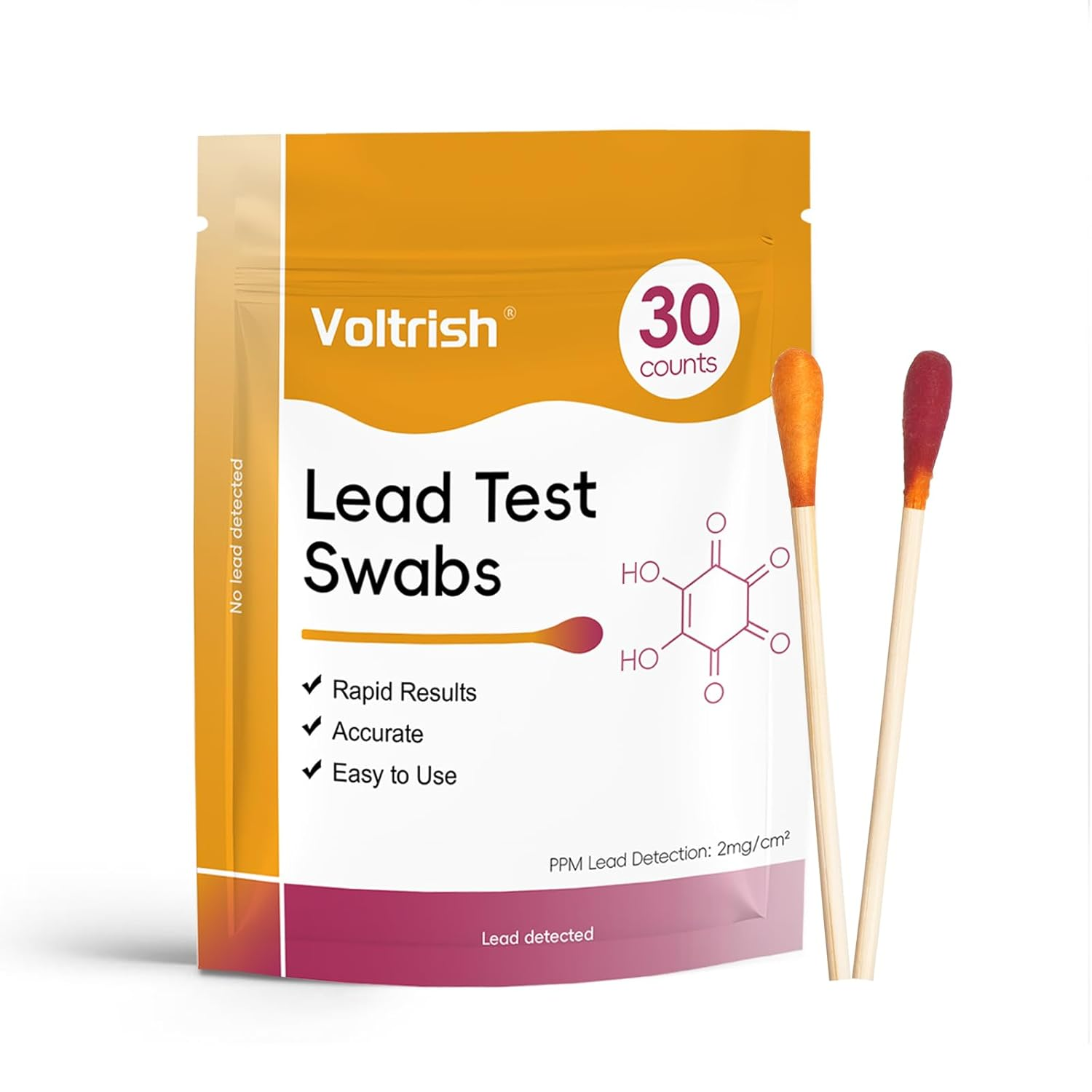 30 PCS Lead Test Swabs, Premium Lead Paint Test Kit - 3Rd Generation at Home Lead Tester Kits for Dishes, Instant Detection for Paint, Soil, Toys, Jewelry, Ceramics - Rapid Accurate Results