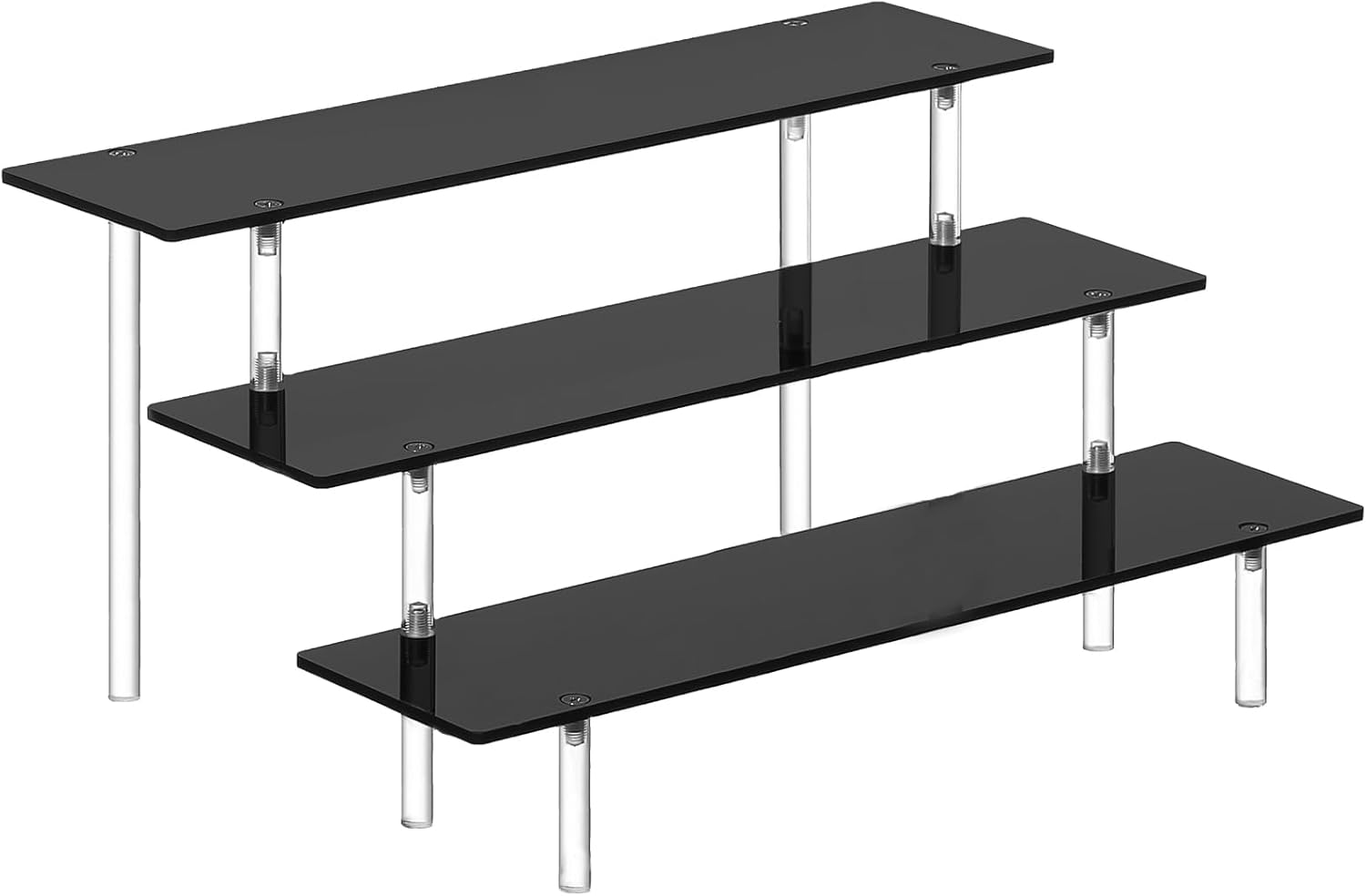 3 Tier Perfume Organizer Stand, Black Acrylic Risers Display Stands, Cologne She