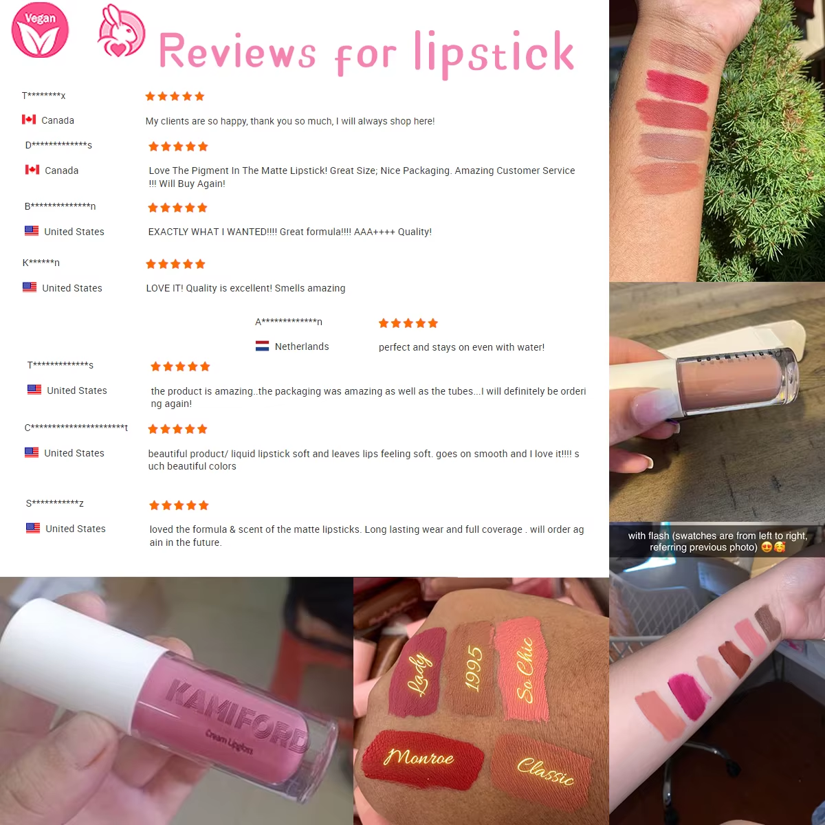 Makeup Waterproof Vegan Liquid Lipstick Set Custom Logo Lip Kit Private Label Matte Liquid Lipstick Set