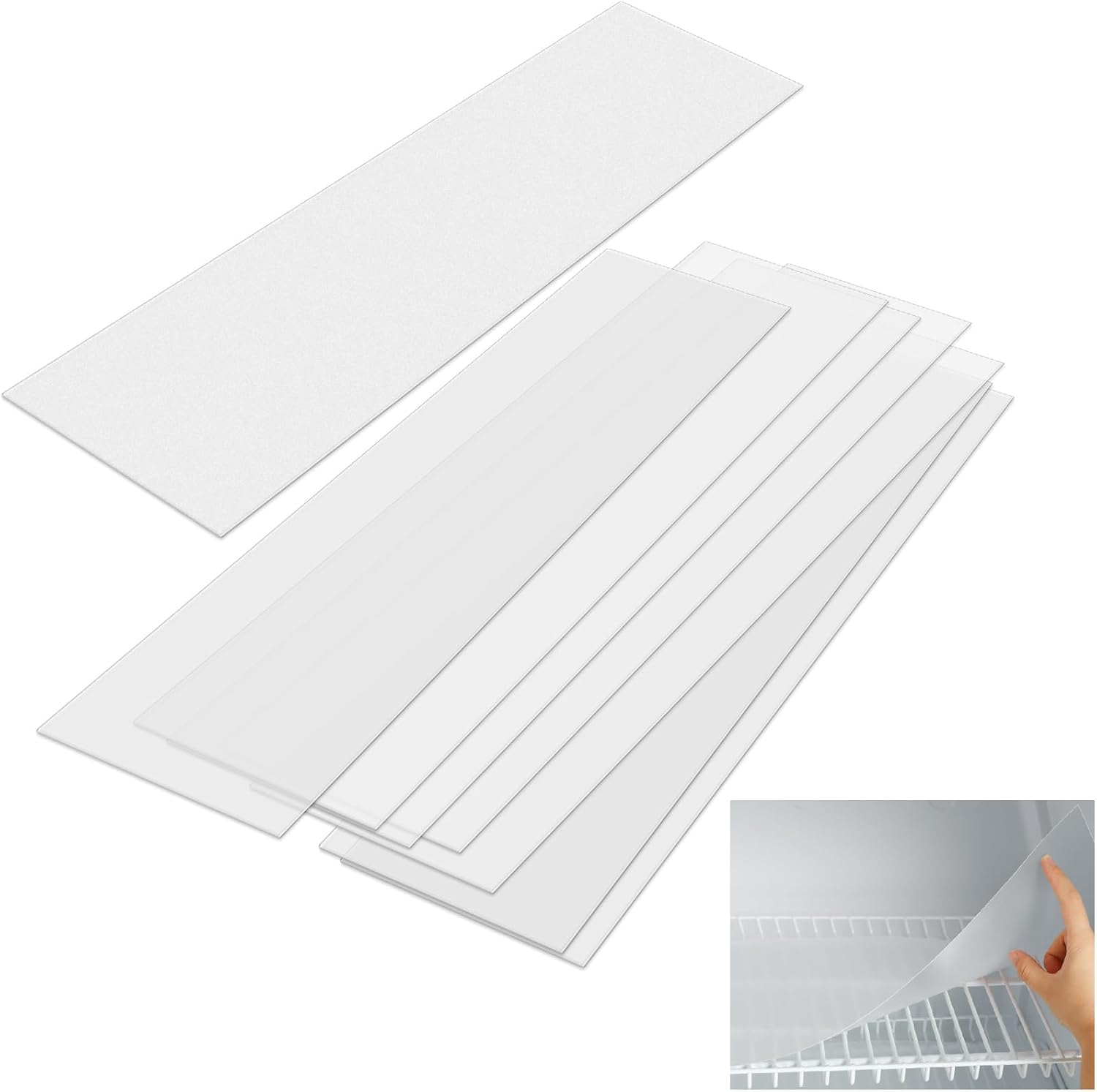 8 Pcs Frosted Plastic Shelf Liner Waterproof Non Adhesive Shelf Mats for Wire Shelves Strength Wire Shelving Cover for Kitchen Shelving Unit Pantry Cabinet Storage (Clear,16 X 72 Inch)