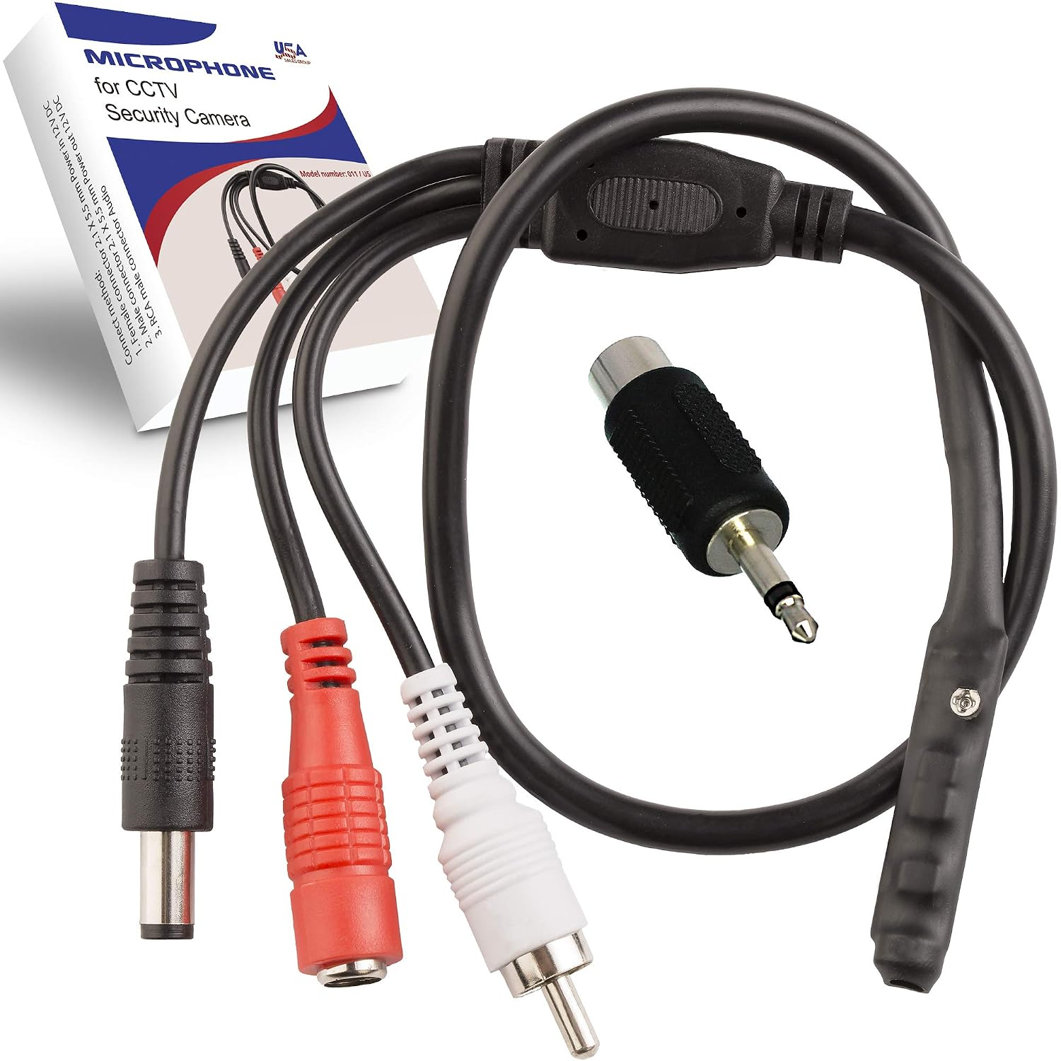 Microfono CCTV exterior IP alta sensibilidad preamplificado camara seguridad RCA
