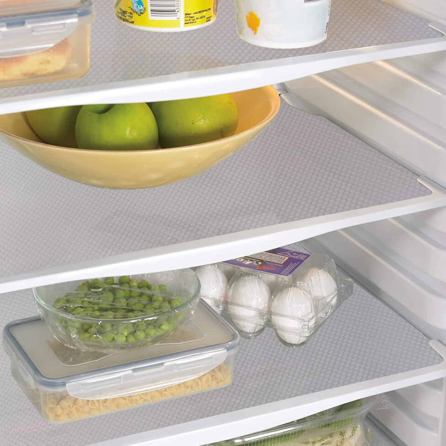 7PCS Shelf Mats Refrigerator Liners Washable Refrigerator Pads Fridge Mats Drawer Placemats Home Kitchen Gadgets Accessories Organization for Top Freezer(White)