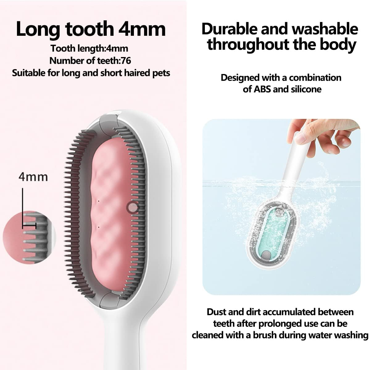LogFaadCoi Cat and Dog Brush for Shedding, Pet Grooming Self Cleaning Slicker... - Picture 4 of 14