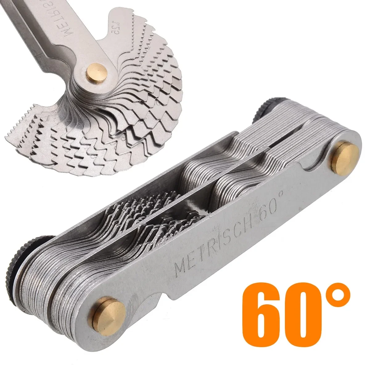1Pc 55/60 Degree Metric Inch Thread Plug Gauge Gear Tooth Screw Pitch Gauges Measuring Center Metrisch Thread Measurement Tools