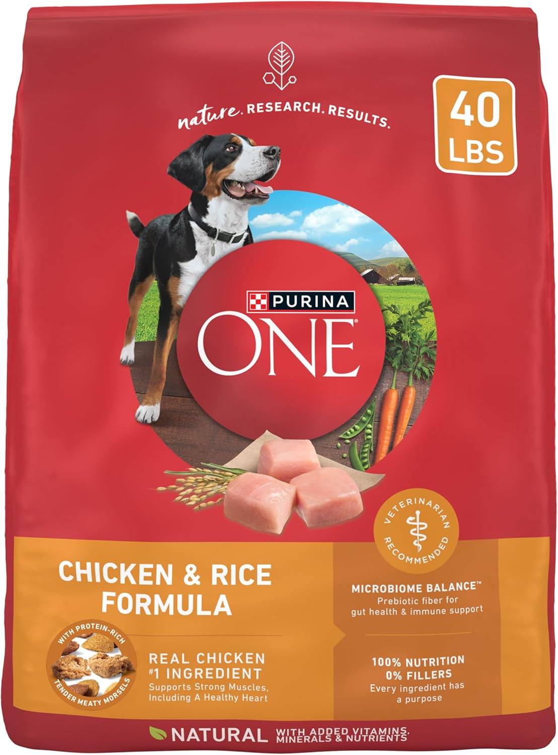 Purina ONE Chicken and Rice Formula Dry Dog Food - 40 Lb. Bag