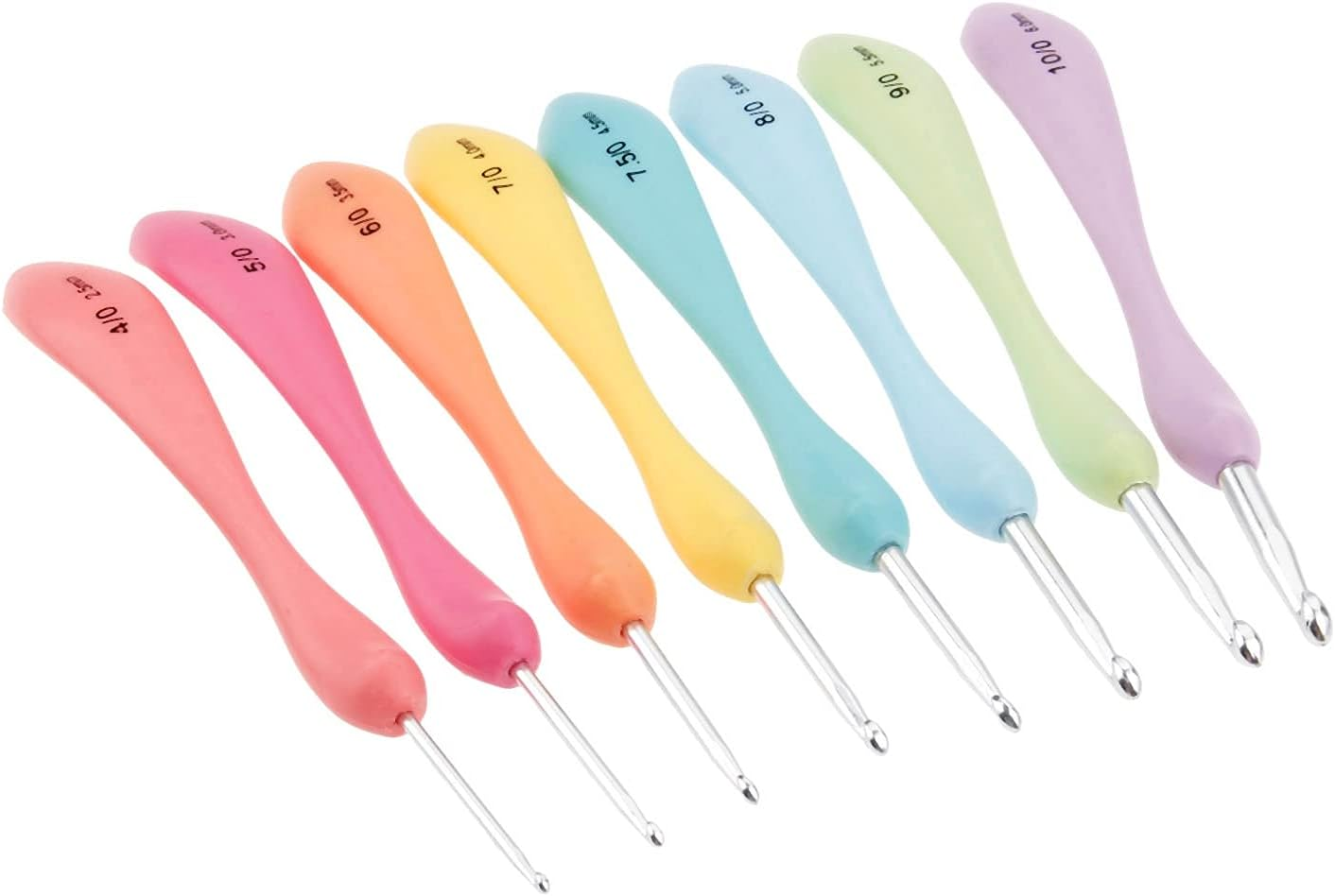 Crochet Hooks Set,Large Handle Ergonomic Grip Crochet Hook, 8PCS Aluminum Smooth Knitting Hook Needles for Arthritic Hands