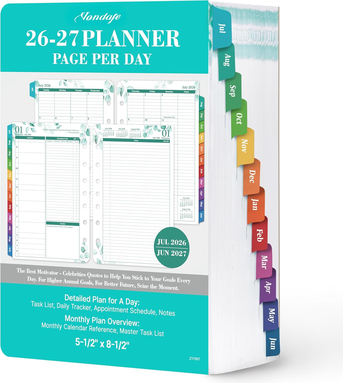 2026-2027 Planner Refills – JUL 2026 - JUN 2027 Planner Refills, Two Pages per Day, Daily Planner 2026-2027, 5.5