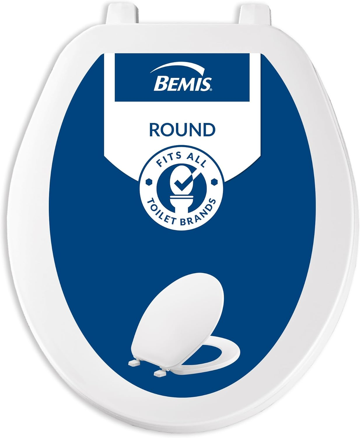 Bemis 70 Durable Plastic Toilet Seat, Round, White