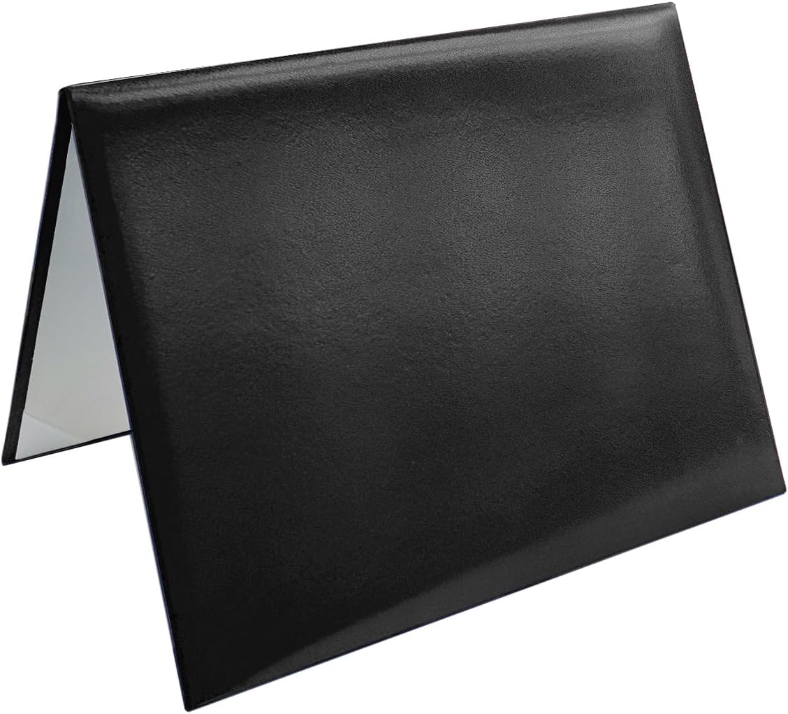 Diploma Cover 8.5X11 Inch, Graduation Certificate Holder - Elegant Faux Leather Folder for Graduation, Wedding Officiant,Black-1 Pack