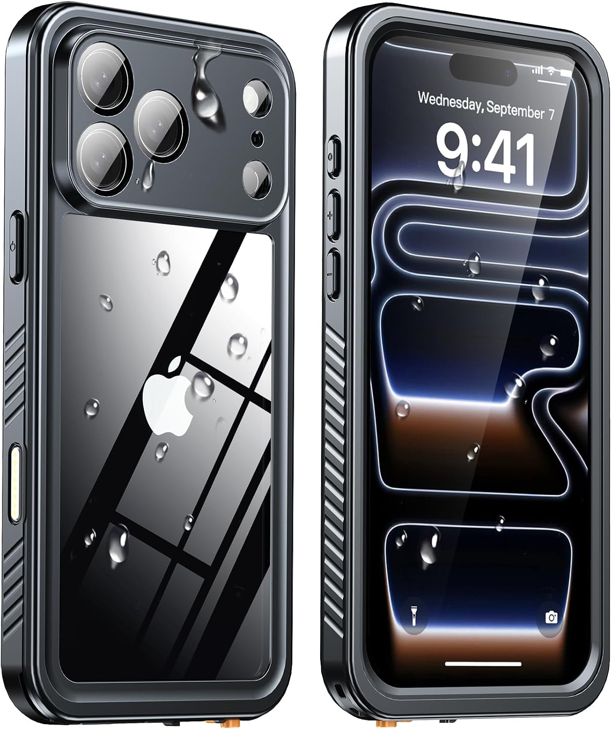 for Iphone 17 Pro Max Case IP68 Waterproof Shockproof - Black | Built-In Screen Protector & Camera Protection, Full Body Heavy Duty Shockproof, Dropproof, Dustproof, Anti-Scratched