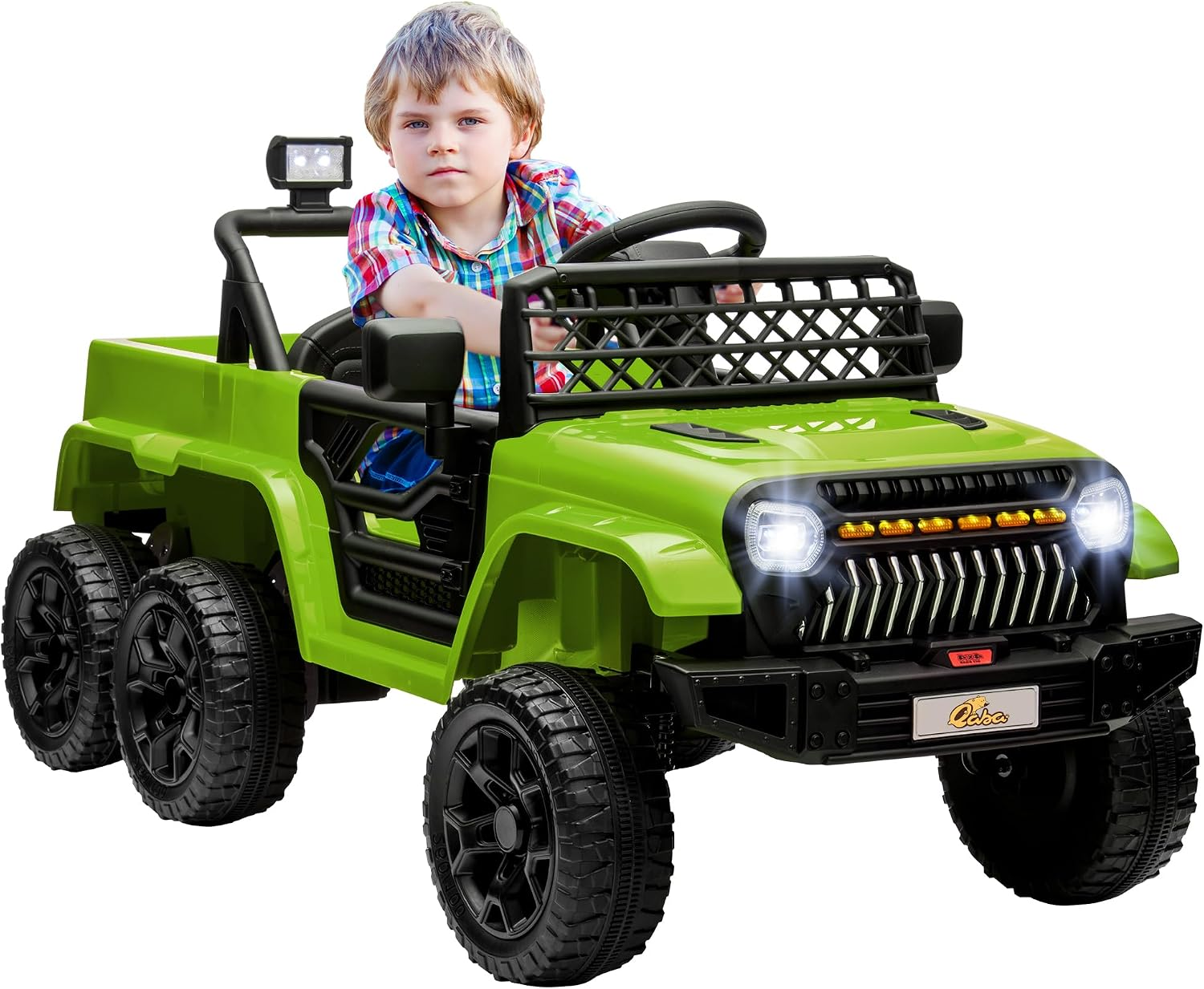 12V 4X4 Kids Ride on Truck with Back Trailer 2WD/4WD Green