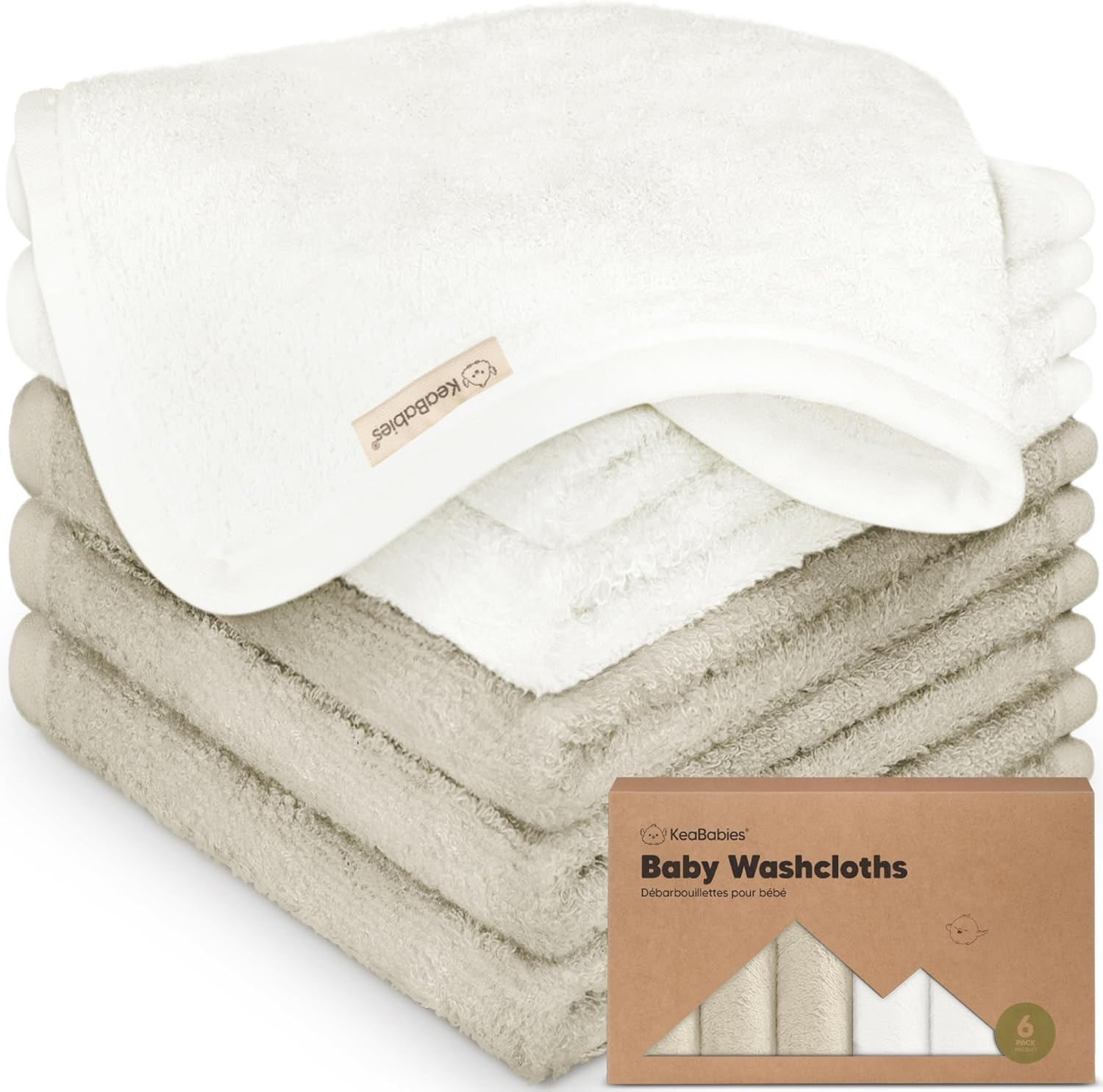 6-Pack Baby Wash Cloths - Organic Bamboo Baby Face Cloth, Baby Wash Cloth, Ba... - Picture 12 of 16