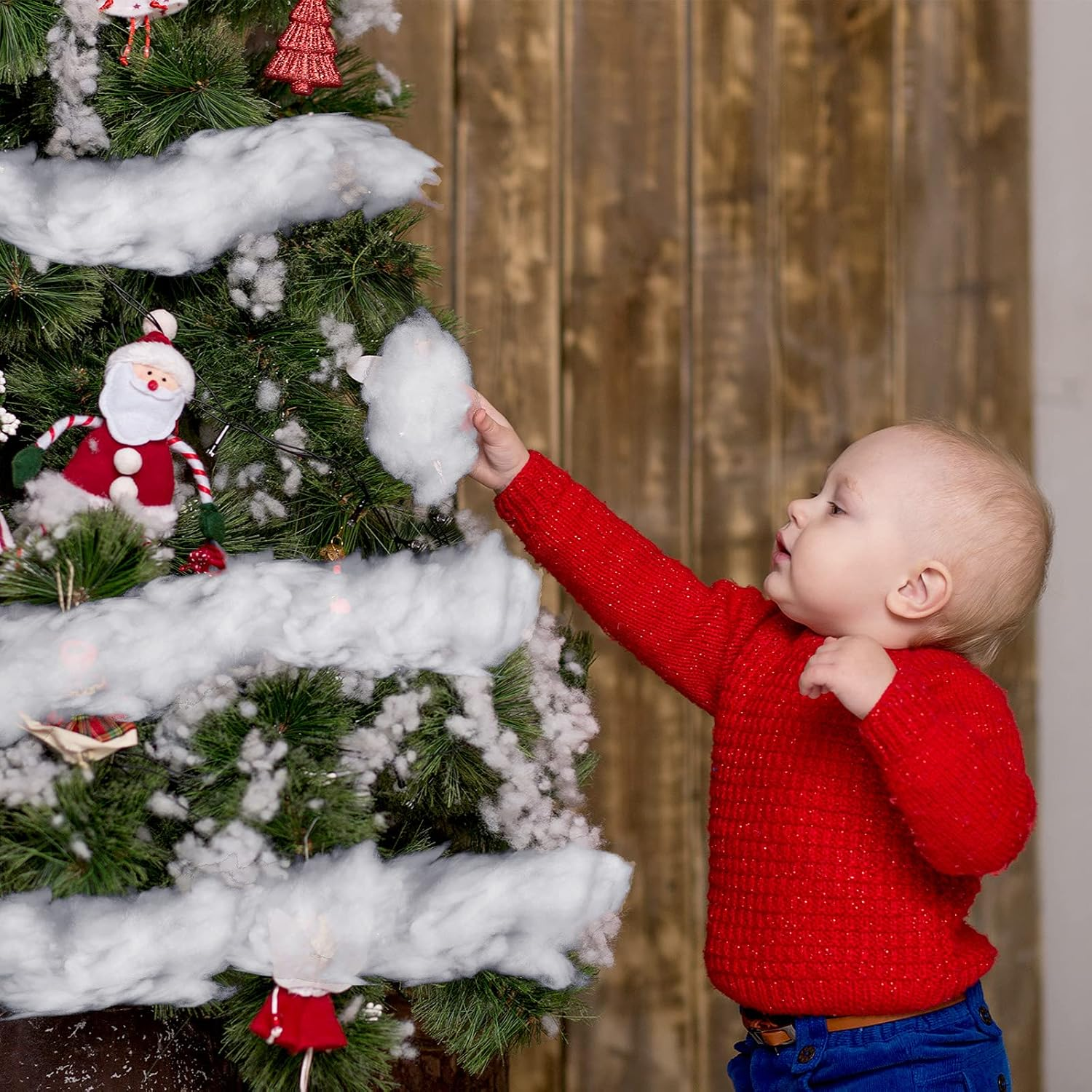 Riakrum Christmas Fake Snow Decor Artificial Snow Fluffy Fiber Stuffing Snow ... - Picture 8 of 18