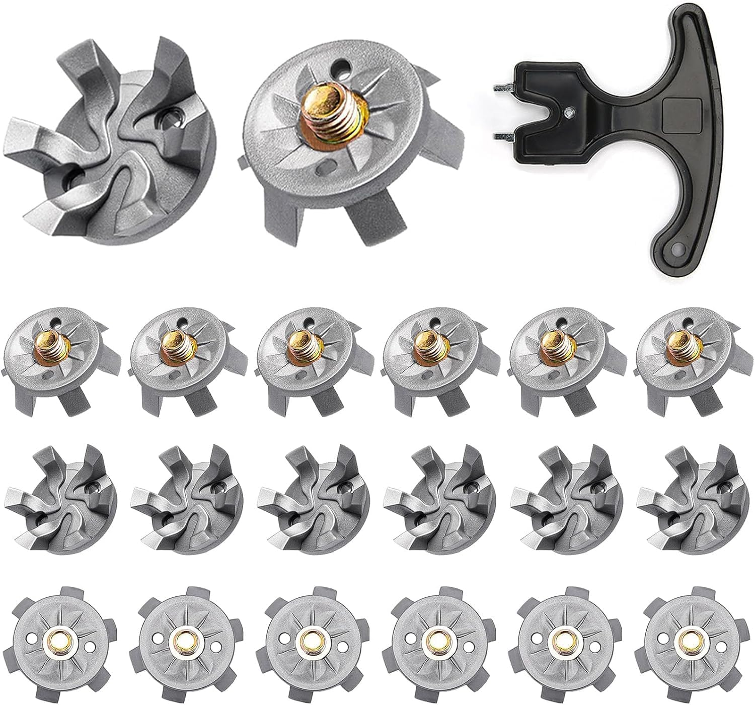 Golf Spikes 20Pcs Golf Shoe Spikes Replacements,Replacement for Most Golf Shoe Spikessuitable for Use on Lawns or Golf Courses(Built-In Golf Shoe Spike Auxiliary Tool)