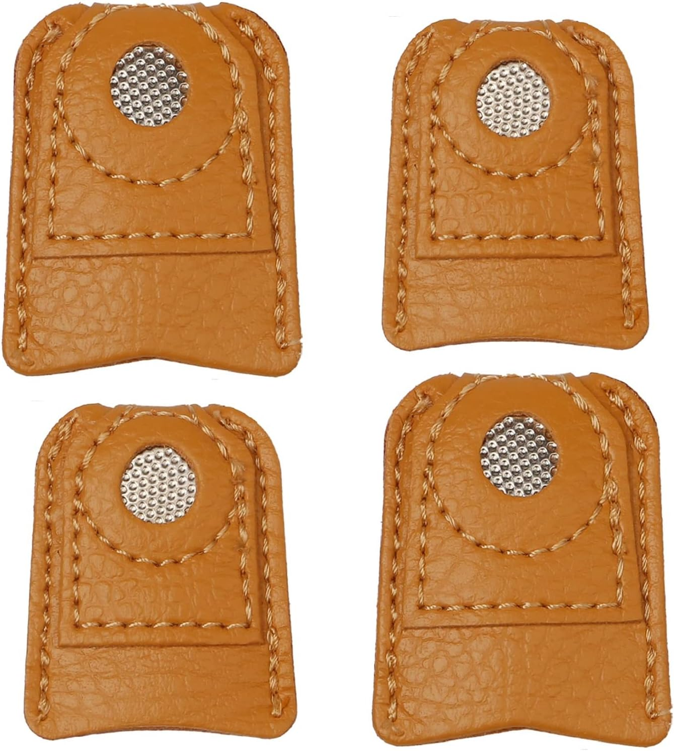 4 Pieces Leather Thimble Sewing Thimble Finger Protector Coin Thimble Pads 