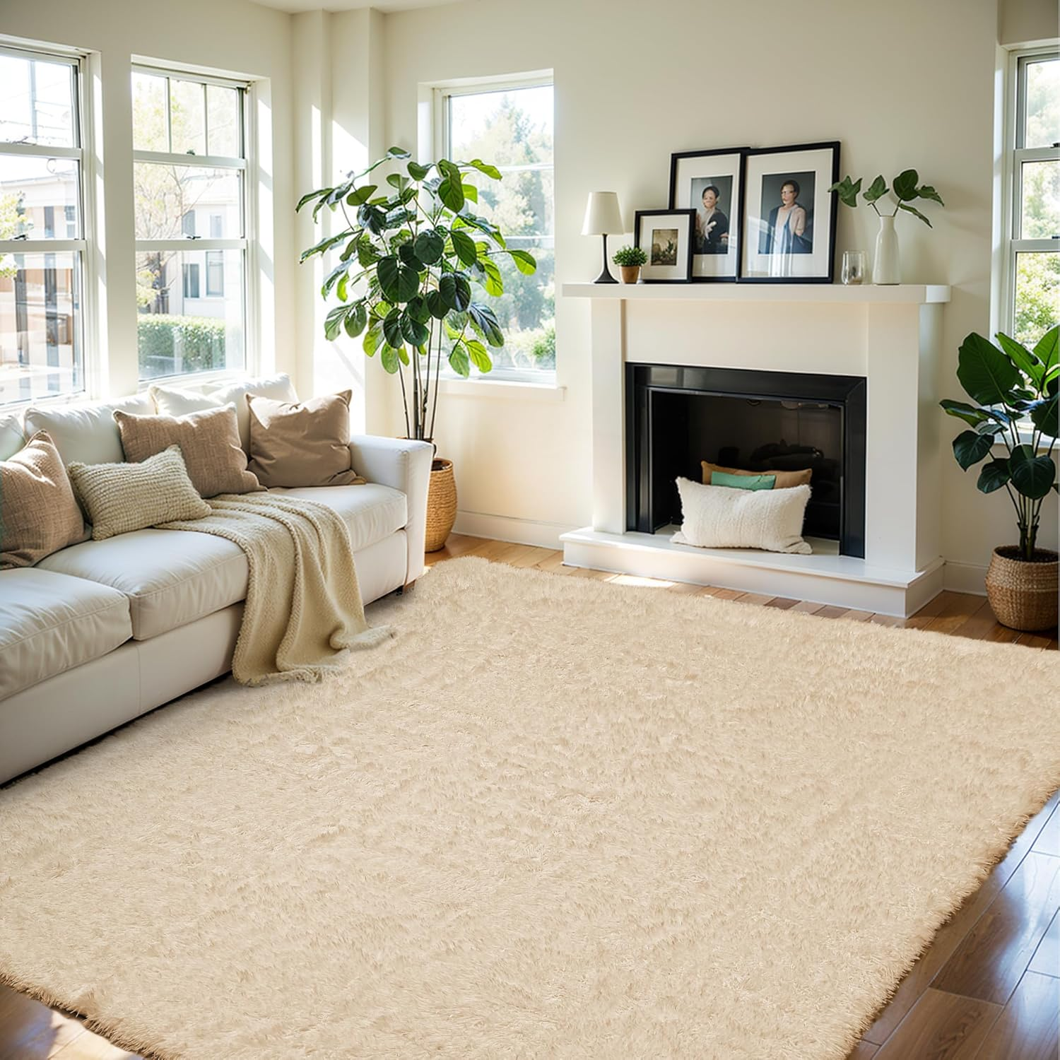 Youzi Fluffy Rugs for Livingroom Bedroom, Soft Shaggy Plush Fur Area Rug Mode... - Picture 12 of 25