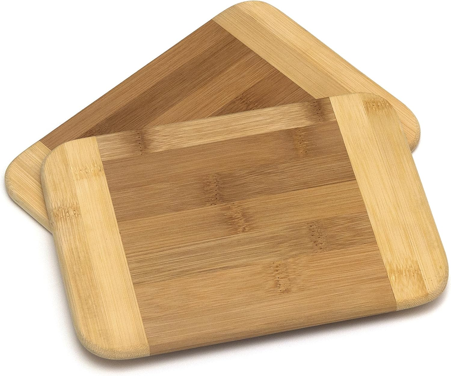 Bamboo Wood Two-Tone Kitchen Cutting and Serving Board, Small, 8