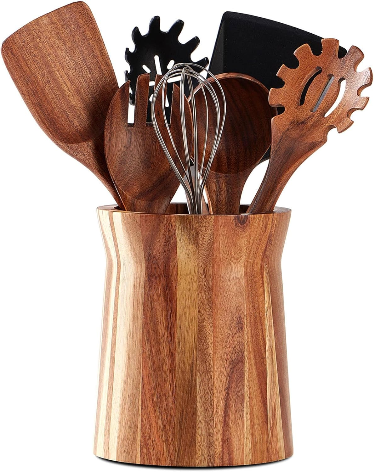 Soporte Utensilios Madera Cocina Giratorio 360° Grande 18x15cm Decoracion