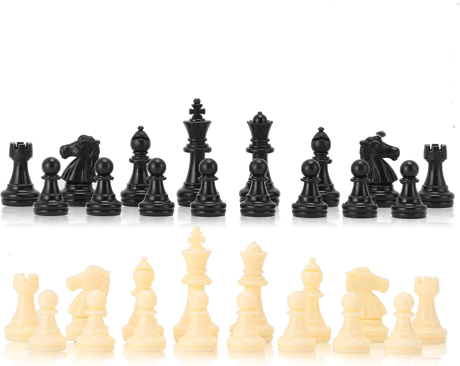 Chess Set for Adults,Chess Sets,Chess Set Kids,Weight Tournament Chess Game Set Chess Pieces Only, Chess Board Game Set International Chess Pieces Complete Chessmen Set White and Black (Medium 64Mm)