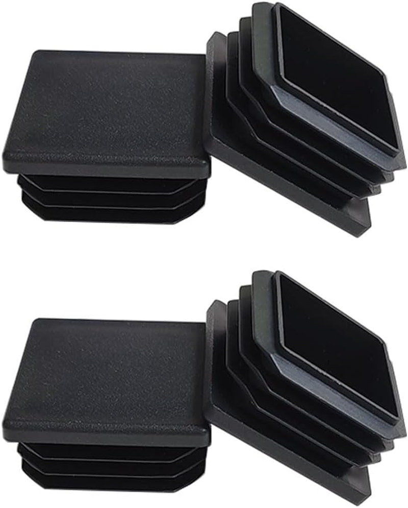 4 Pack 1.5 Inch Square Tube End Cap Plastic Plugs, 1.5