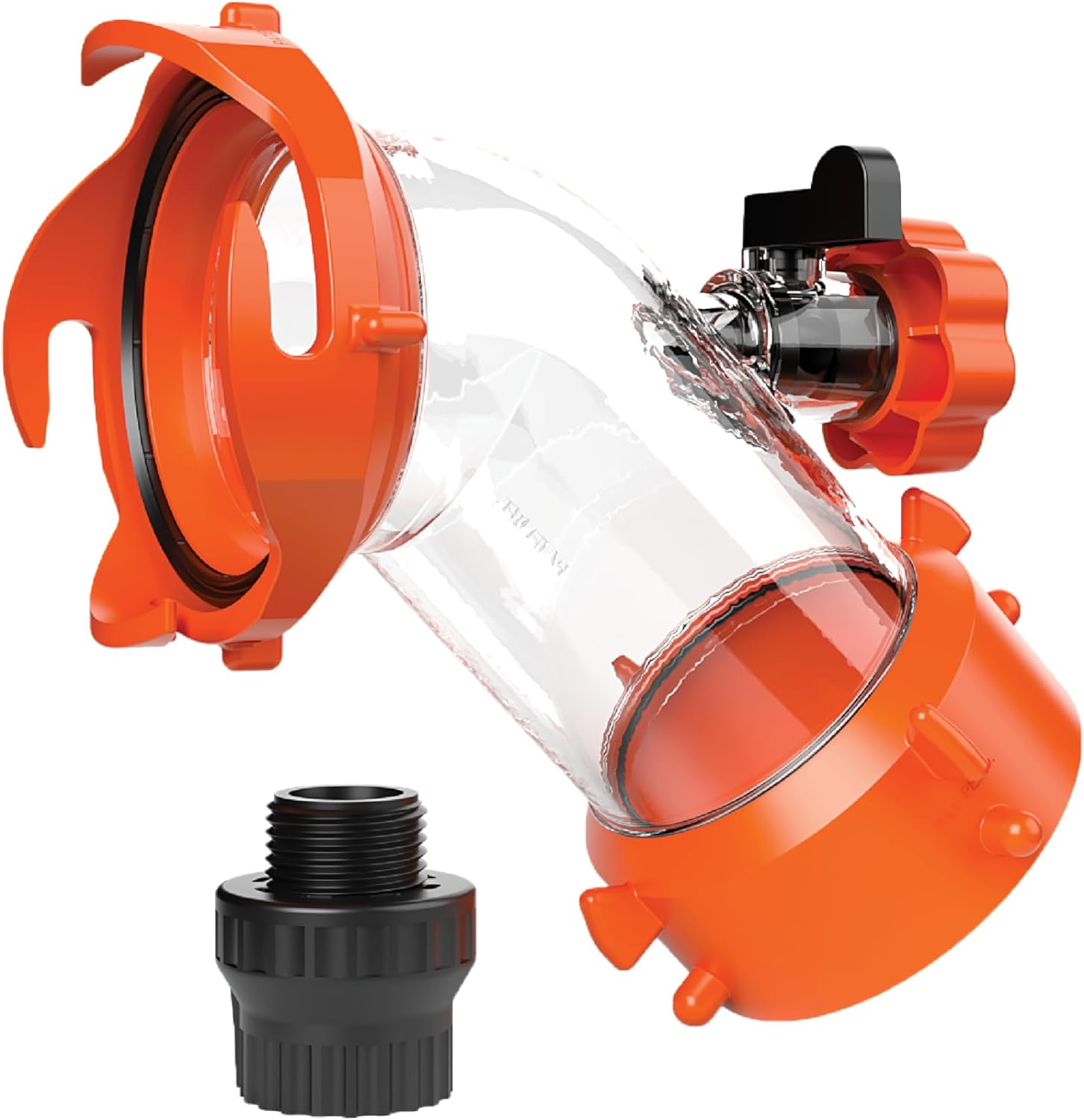 Rhino Blaster — Camper Holding Tank and RV Portable Waste Tank Rinser — Provides Thorough RV Tank Cleaning — Features a Backflow Preventer & 45-Degree Clear Elbow Adapter (39080)