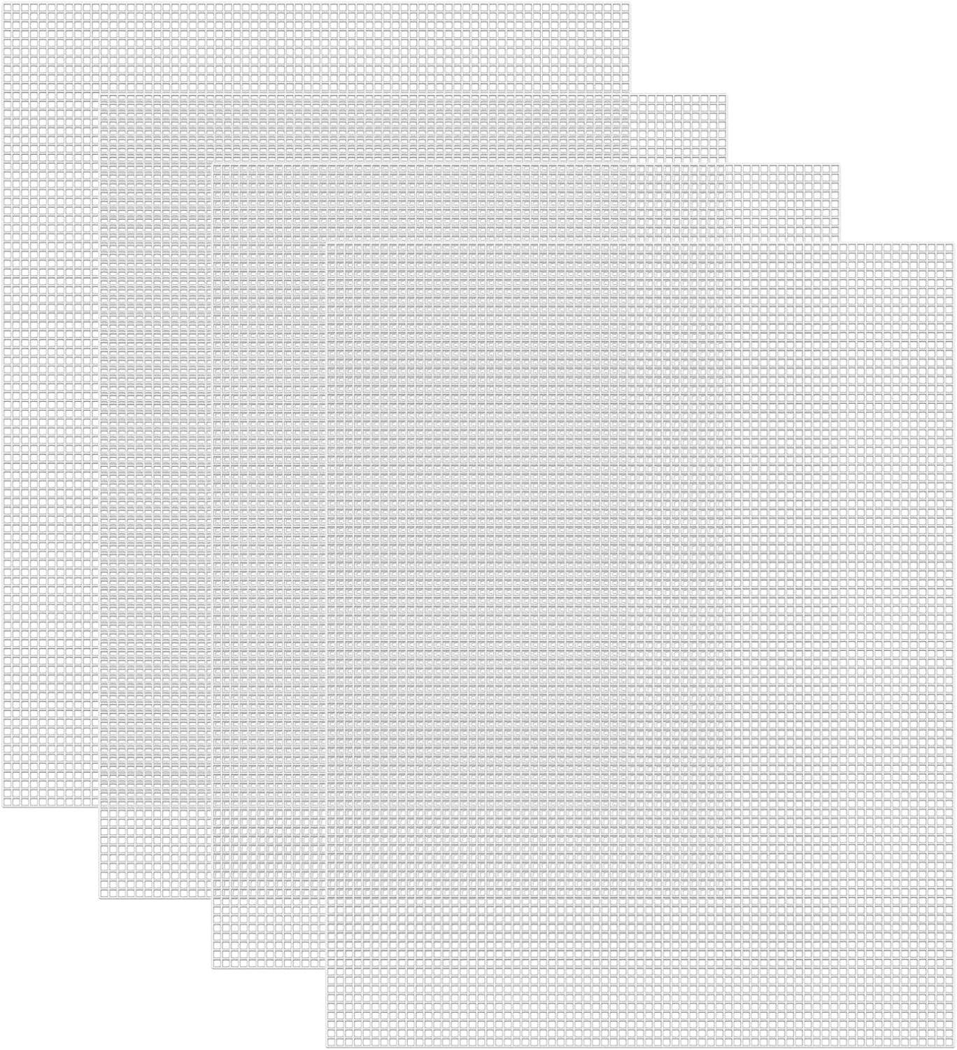 4 Pieces 7 Count Plastic Canvas Sheets 10.5 X 13.5 Inch Plastic Mesh Sheet, Eye Mesh for Embroidery, Acrylic Yarn Crafting, Knit Crochet Projects and Make Dividers