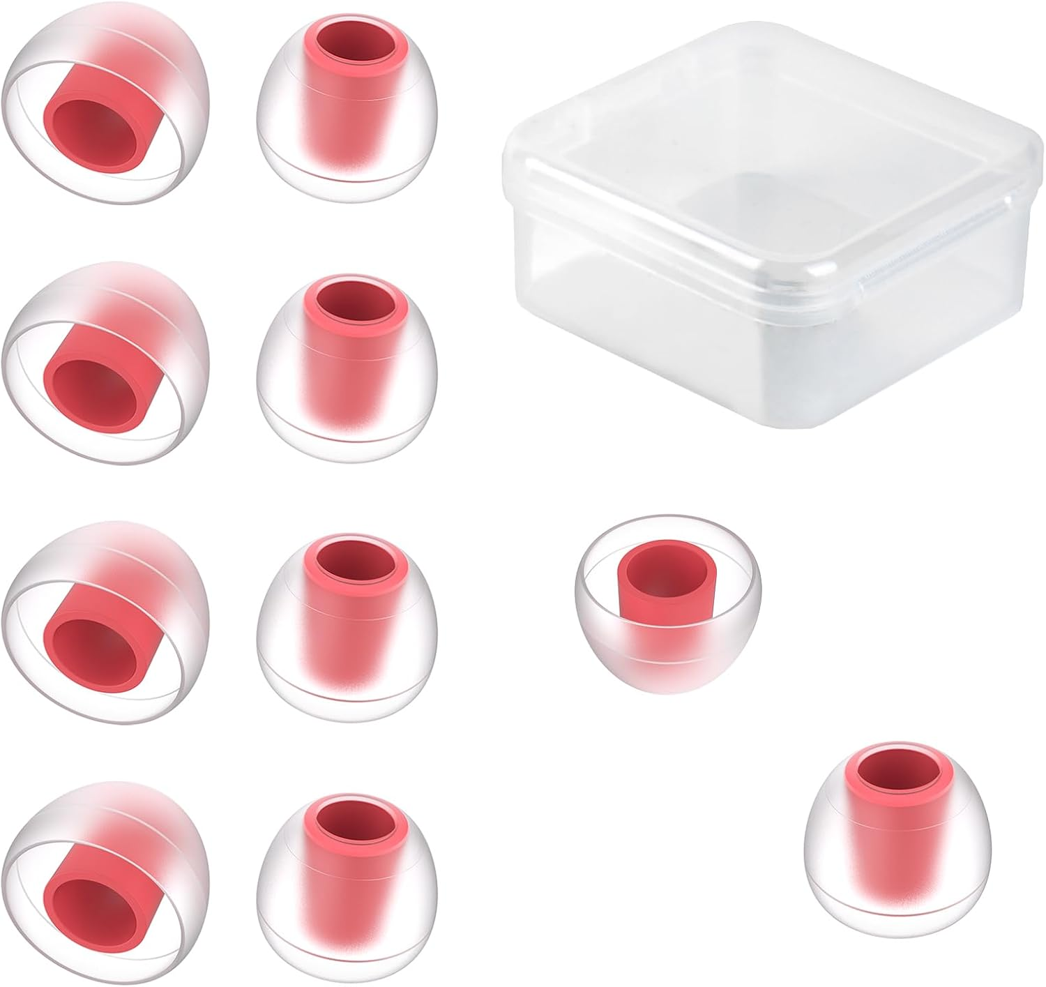 5 Pairs KBEAR 07 Ear Tips,  Silicone IEM Eartips,Red Small Earbuds Eartips for KZ ZST ZS10 PRO AS10 ZSN ZSN ZSN PRO X ZSN PRO ZAR ZS10 PRO X Wired Headphone (RED,S/S/S,5 Pairs)